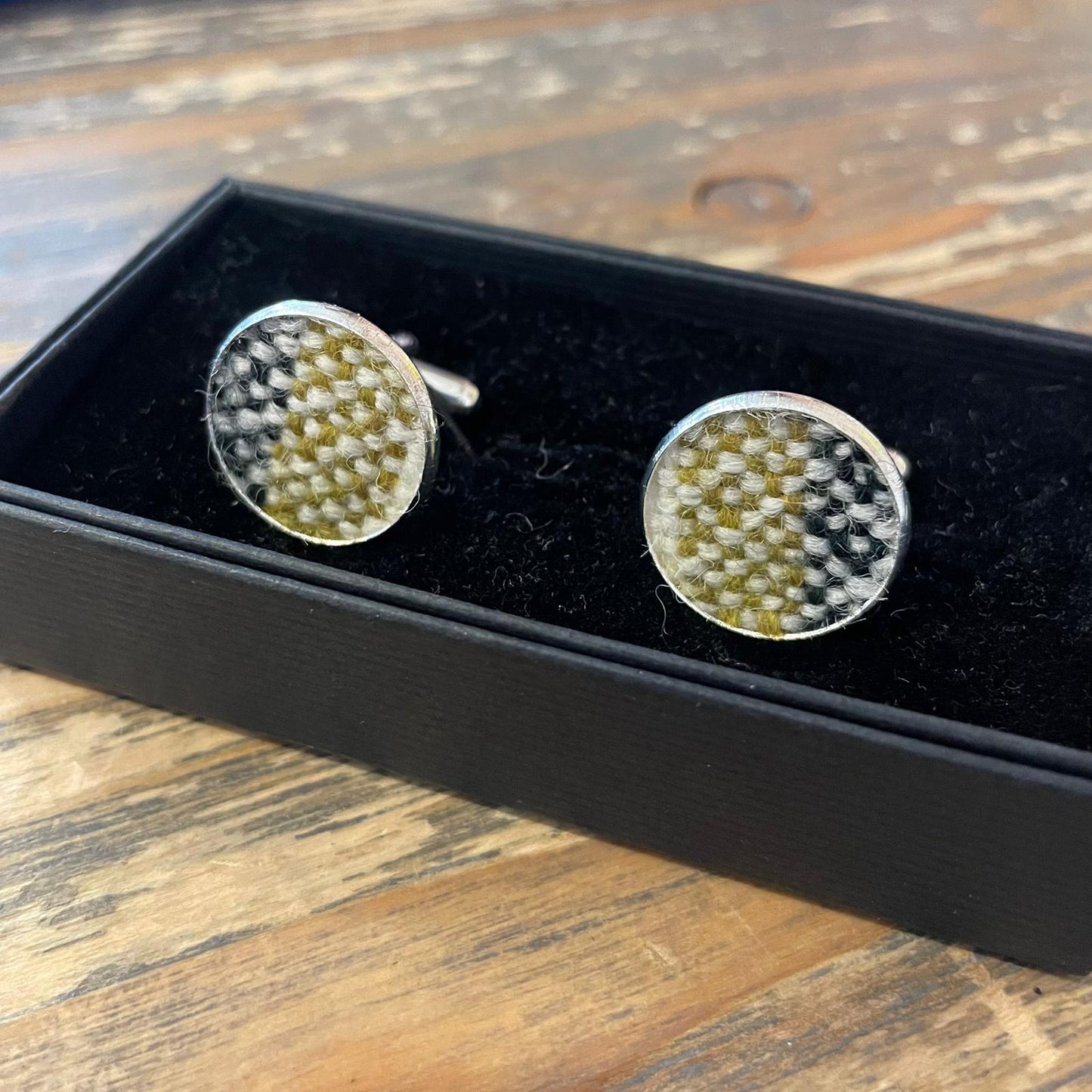 Cufflinks with Wool Design