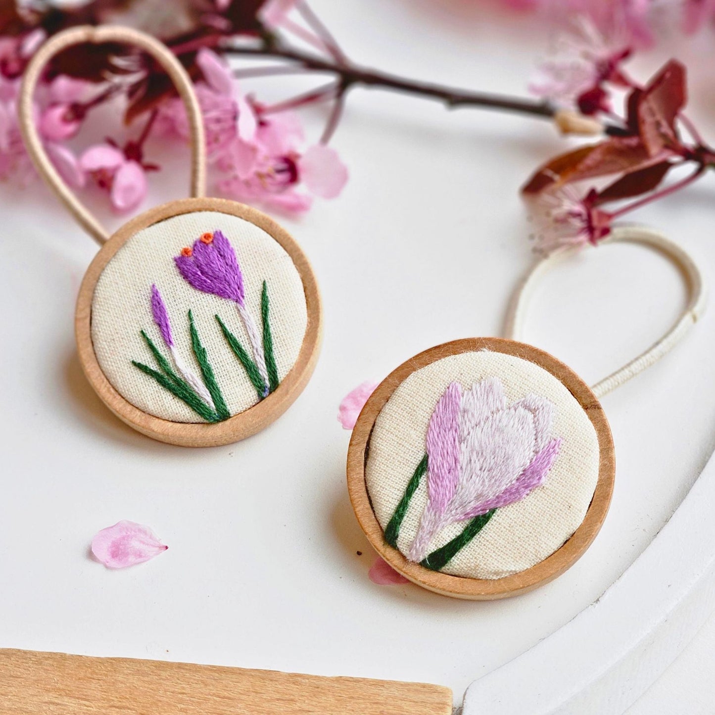 Embroidered Hair Ties Set of 2
