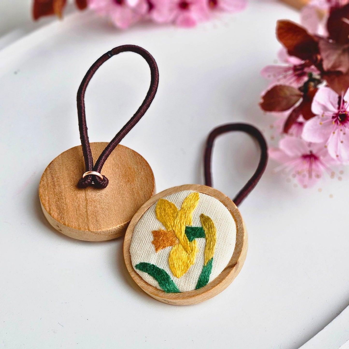 Embroidered Hair Ties Set of 2