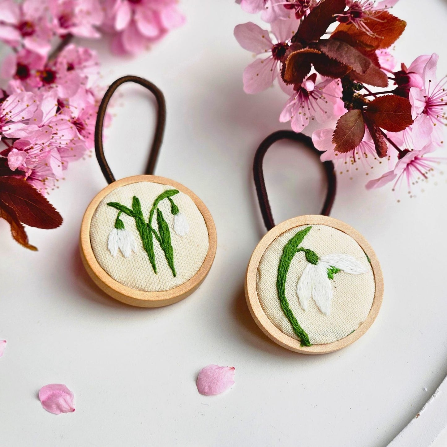 Embroidered Hair Ties Set of 2