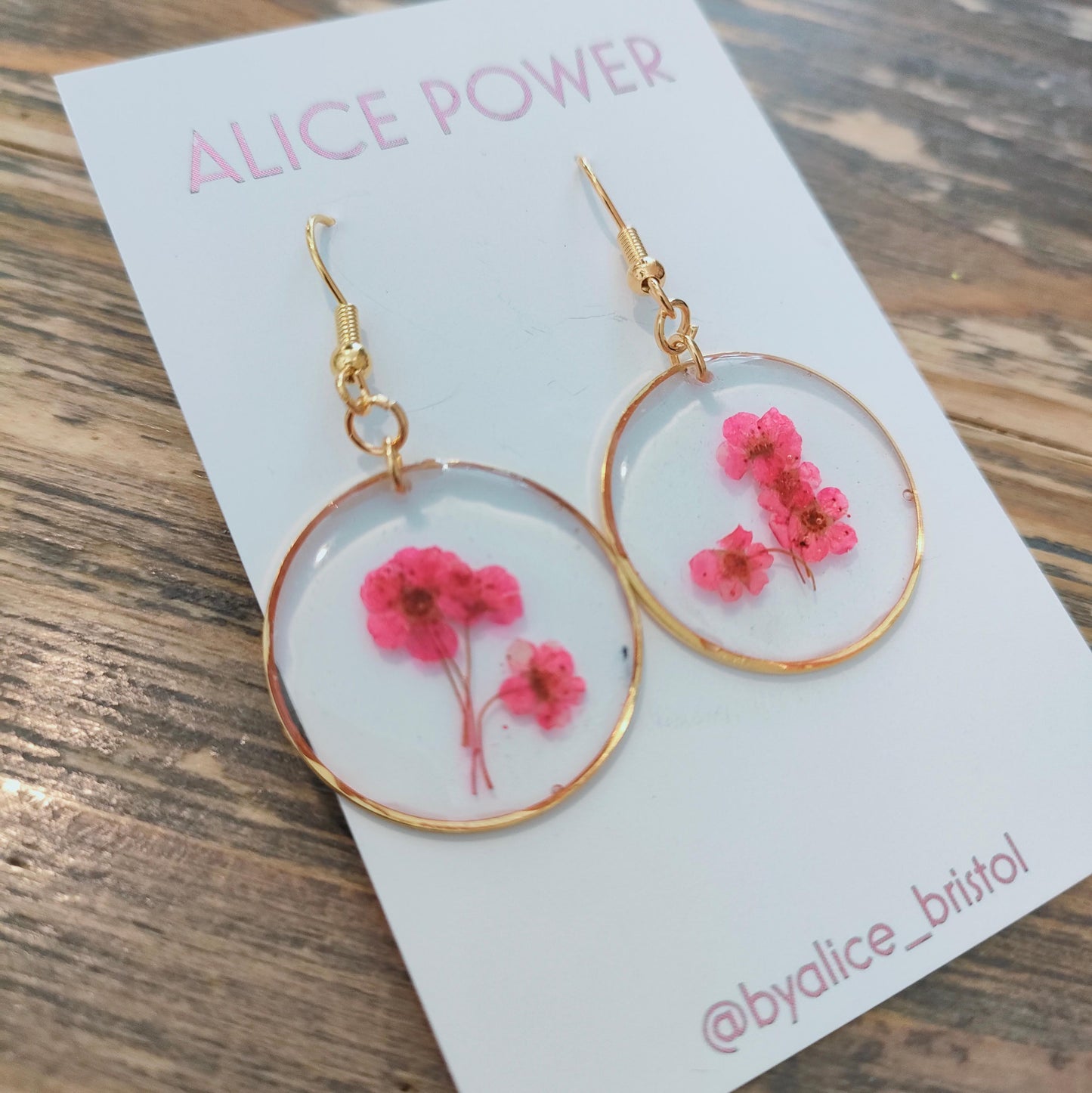 Pressed Flower Resin Earrings
