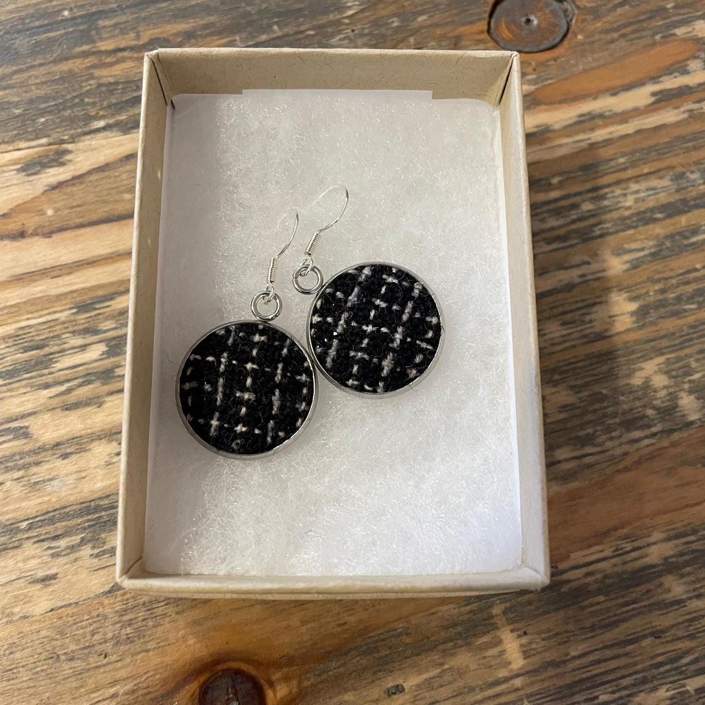 Large Drop Earrings Wool Design