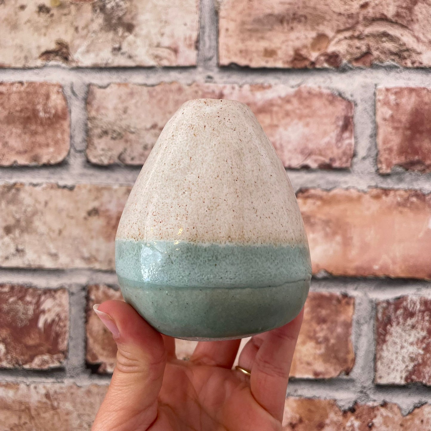 Green & White Vase