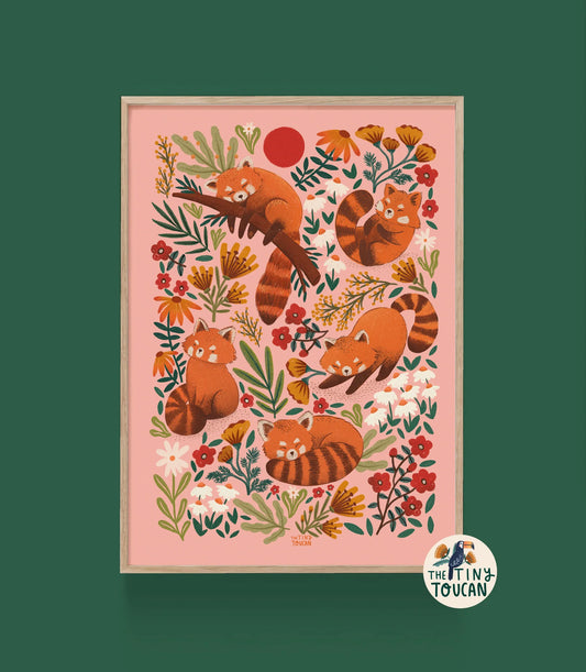 Red Panda Print A4